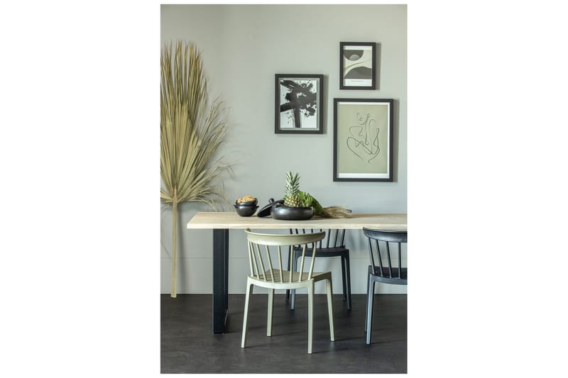 Tablo Spisebord U-formede ben 199 cm - Eg / sort - Møbler - Borde - Spisebord og køkkenbord