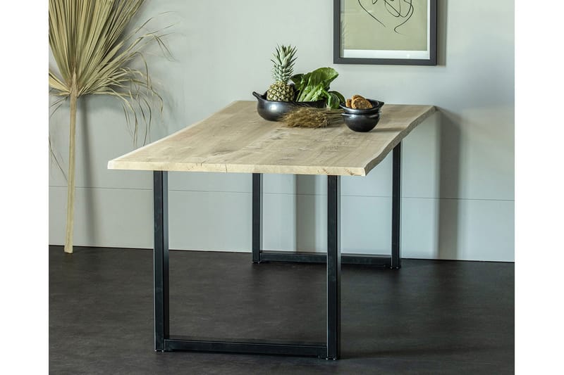 Tablo Spisebord U-formede ben 199 cm - Eg / sort - Møbler - Borde - Spisebord og køkkenbord