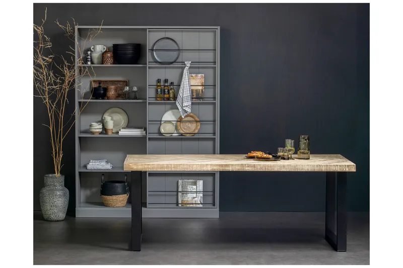 Tablo Spisebord U-formede ben 200 cm - Blonder / Natur / Sort - Møbler - Borde - Spisebord og køkkenbord