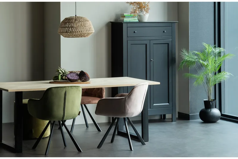 Tablo Spisebord U-formede ben 200 cm - Eg / sort - Møbler - Borde - Spisebord og køkkenbord