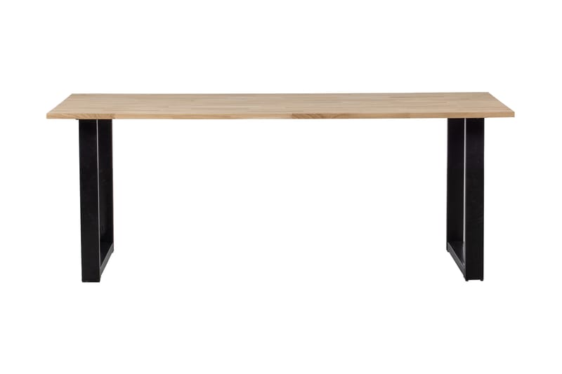 Tablo Spisebord U-formede ben 220 cm Ubehandlet - Eg / sort - Spisebord og køkkenbord