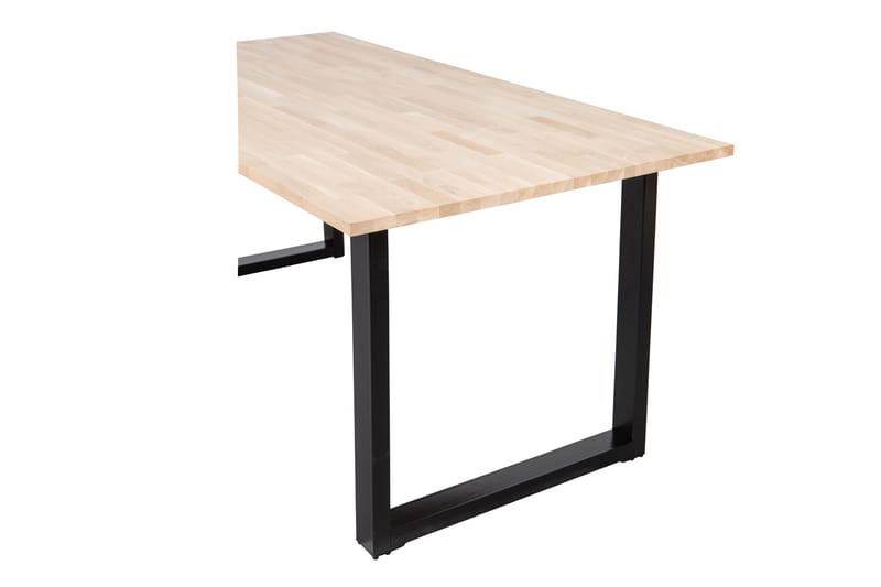 Tablo Spisebord U-formede ben 220 cm Ubehandlet - Eg / sort - Spisebord og køkkenbord
