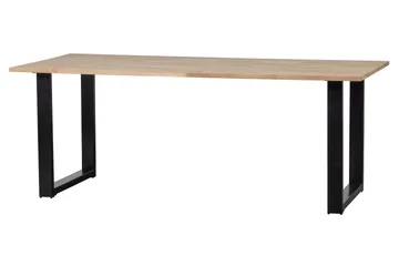 Tablo Spisebord U-formede ben 220 cm Ubehandlet - Eg / sort - Møbler - Borde - Spisebord og køkkenbord