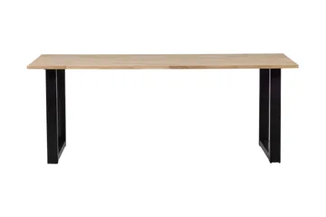 Tablo Spisebord U-formede ben 220 cm Ubehandlet - Eg / sort - Møbler - Borde - Spisebord og køkkenbord