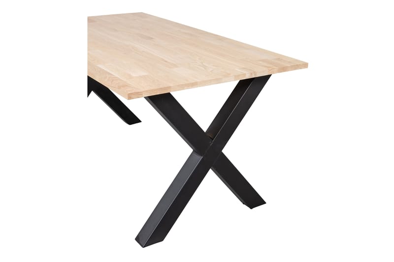 Tablo Spisebord X-formede ben 160 cm Ubehandlet - Eg / sort - Møbler - Borde - Spisebord og køkkenbord