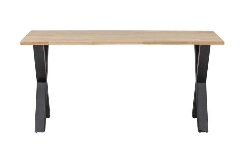 Tablo Spisebord X-formede ben 160 cm Ubehandlet - Eg / sort - Spisebord og køkkenbord