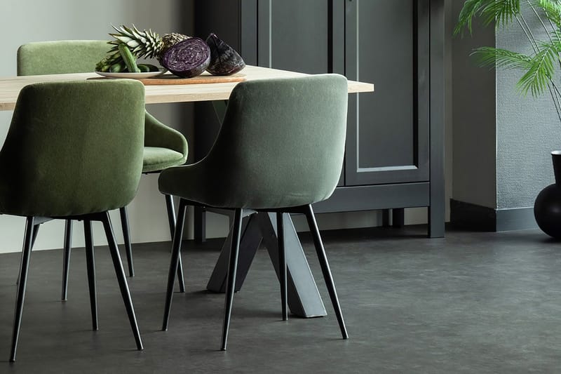 Tablo Spisebord X-formede ben 160 cm Ubehandlet - Eg / sort - Møbler - Borde - Spisebord og køkkenbord