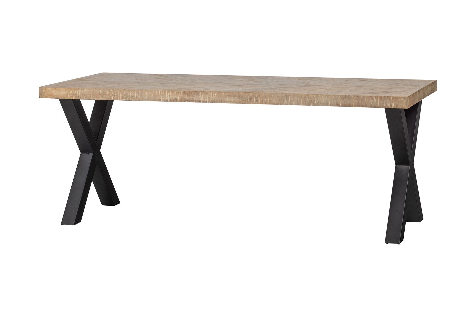 Tablo Spisebord X-formede ben 180 cm - Blonder / Natur / Sort - Møbler - Borde - Spisebord og køkkenbord
