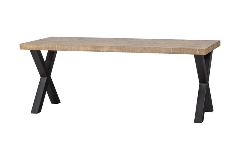Tablo Spisebord X-formede ben 180 cm - Blonder / Natur / Sort - Spisebord og køkkenbord