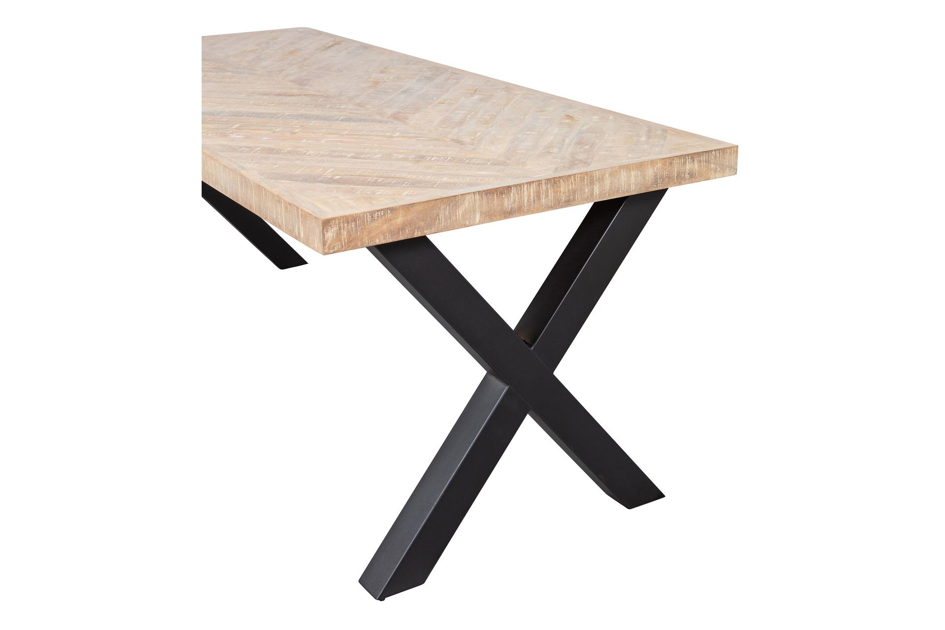 Tablo Spisebord X-formede ben 180 cm - Blonder / Natur / Sort - Møbler - Borde - Spisebord og køkkenbord