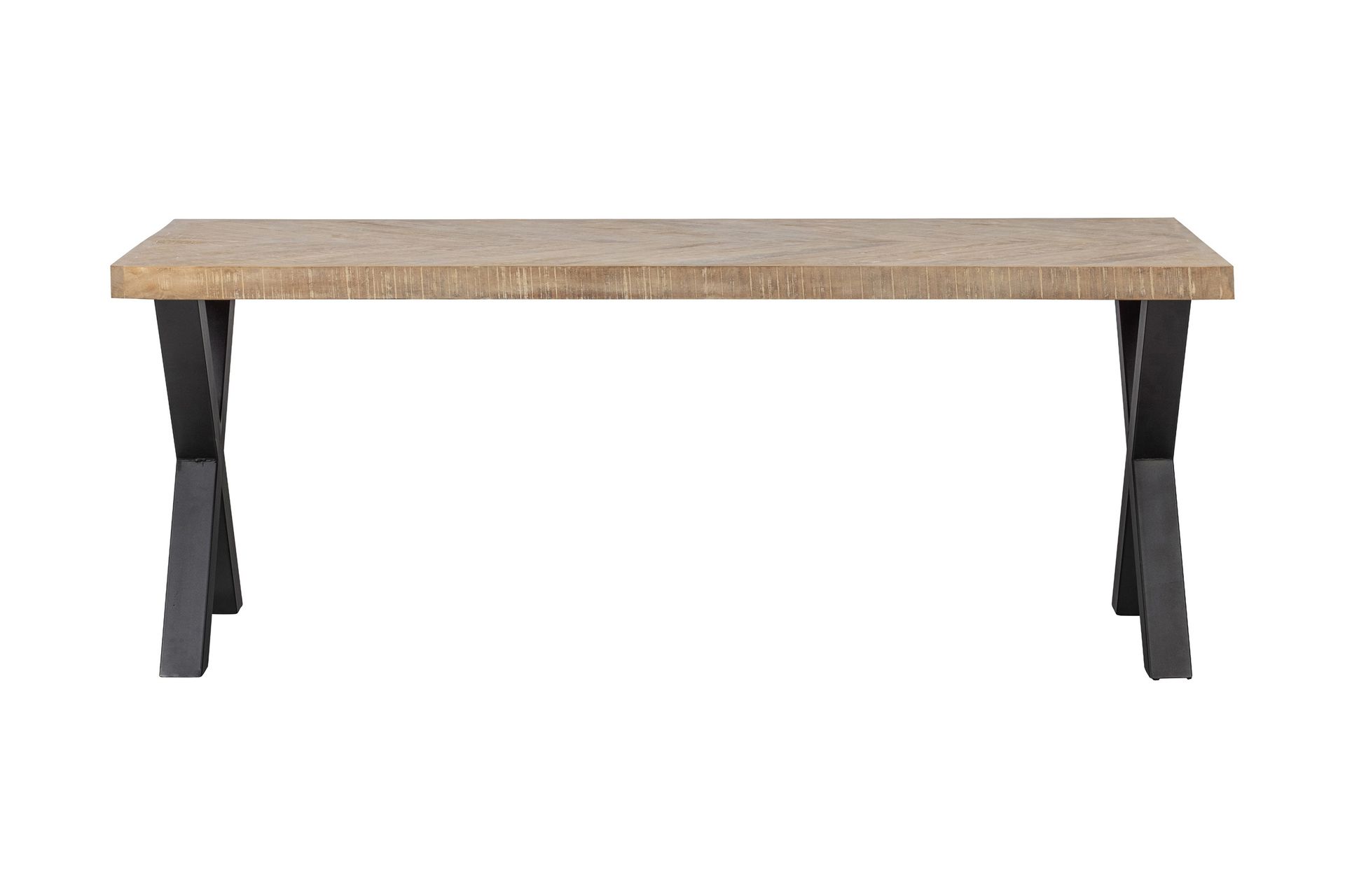 Tablo Spisebord X-formede ben 180 cm - Blonder / Natur / Sort - Møbler - Borde - Spisebord og køkkenbord