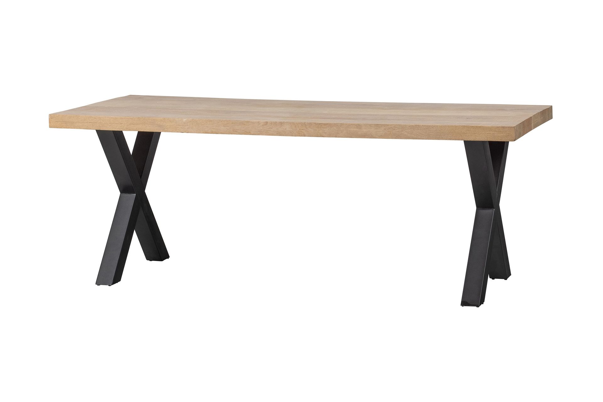 Tablo Spisebord X-formede ben 180 cm - Natur / sort - Møbler - Borde - Spisebord og køkkenbord