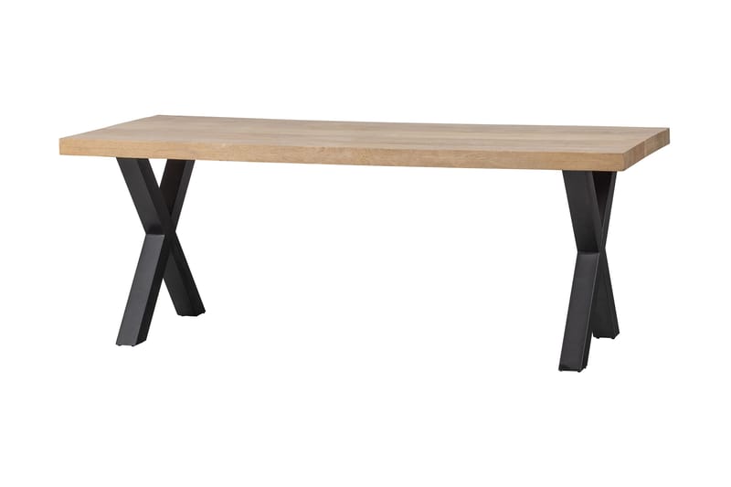 Tablo Spisebord X-formede ben 180 cm - Natur / sort - Møbler - Borde - Spisebord og køkkenbord