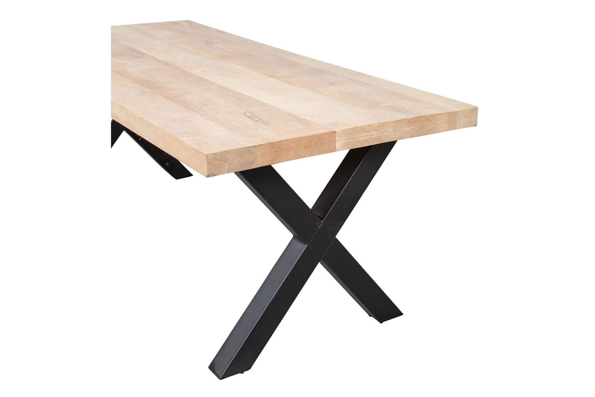 Tablo Spisebord X-formede ben 180 cm - Natur / sort - Møbler - Borde - Spisebord og køkkenbord