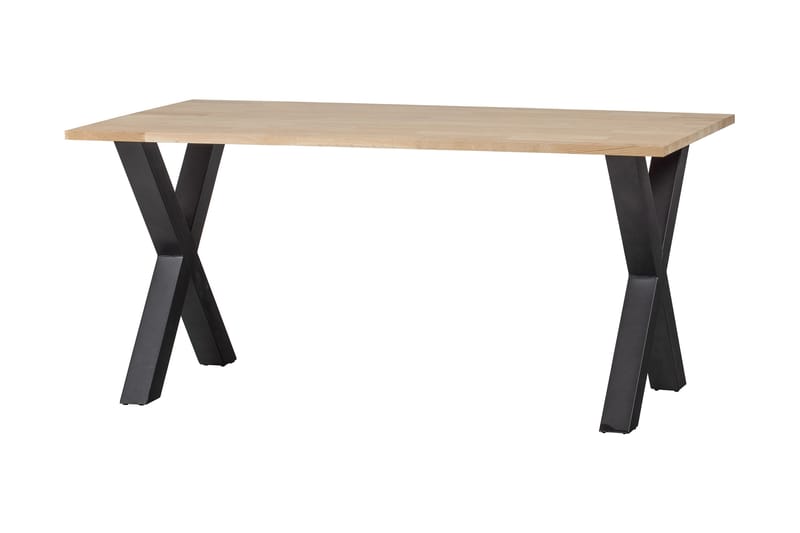 Tablo Spisebord X-formede ben 180 cm Ubehandlet - Eg / sort - Spisebord og køkkenbord