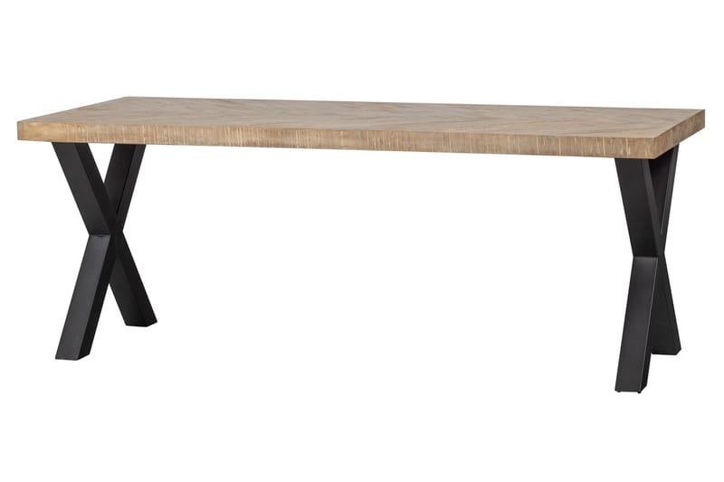 Tablo Spisebord X-formede ben 200 cm - Blonder / Natur / Sort - Møbler - Borde - Spisebord og køkkenbord