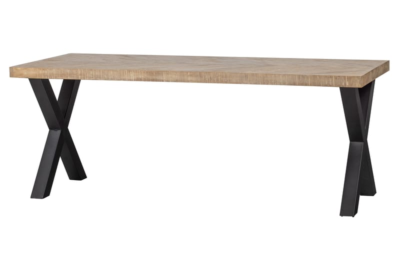 Tablo Spisebord X-formede ben 200 cm - Blonder / Natur / Sort - Spisebord og køkkenbord