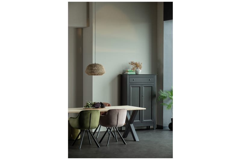 Tablo Spisebord X-formede ben 200 cm - Eg / sort - Møbler - Borde - Spisebord og køkkenbord