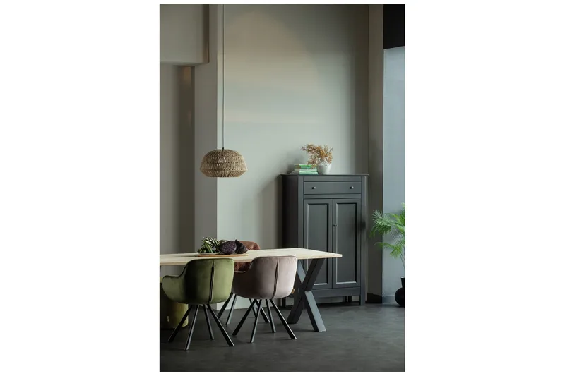 Tablo Spisebord X-formede ben 200 cm - Eg / sort - Møbler - Borde - Spisebord og køkkenbord