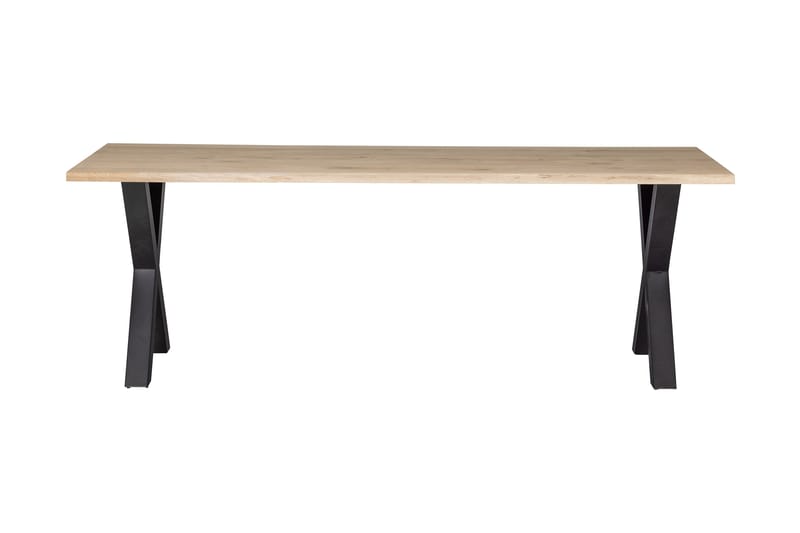 Tablo Spisebord X-formede ben 220 cm - Eg / sort - Møbler - Borde - Spisebord og køkkenbord