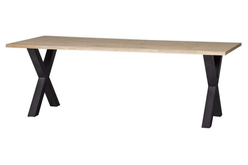 Tablo Spisebord X-formede ben 220 cm - Eg / sort - Møbler - Borde - Spisebord og køkkenbord