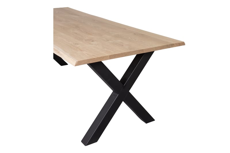 Tablo Spisebord X-formede ben 220 cm - Eg / sort - Spisebord og køkkenbord