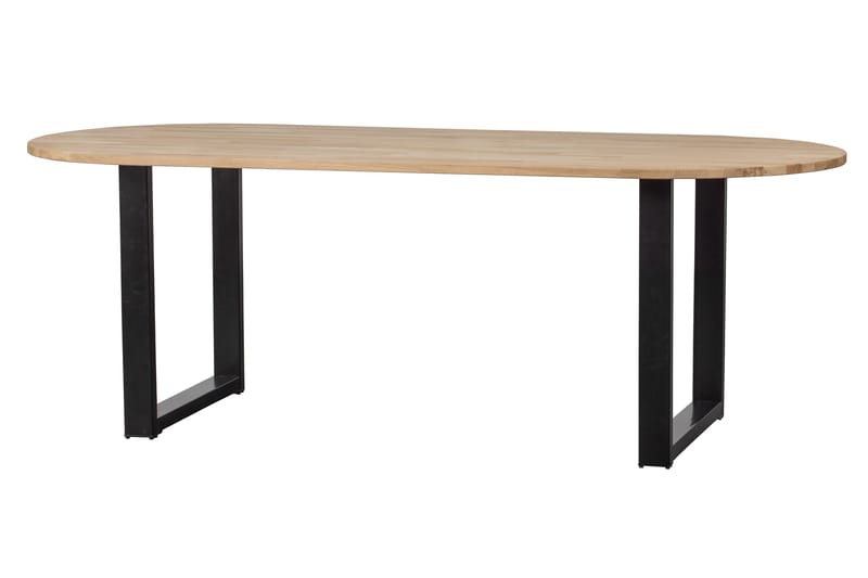 Tablo Spisebord X-formede ben 220 cm Oval - Eg / sort - Møbler - Borde - Spisebord og køkkenbord