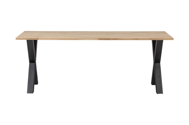 Tablo Spisebord X-formede ben 220 cm Ubehandlet - Eg / sort - Møbler - Borde - Spisebord og køkkenbord