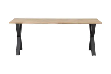 Tablo Spisebord X-formede ben 220 cm Ubehandlet - Eg / sort - Møbler - Borde - Spisebord og køkkenbord