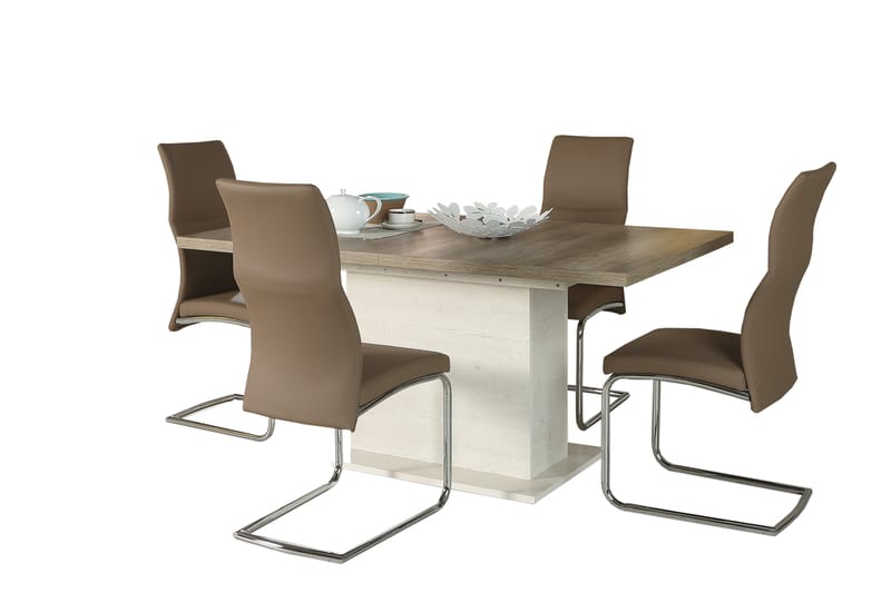 Talebi Spisebord 90 cm - Brun / hvid - Spisebord og køkkenbord