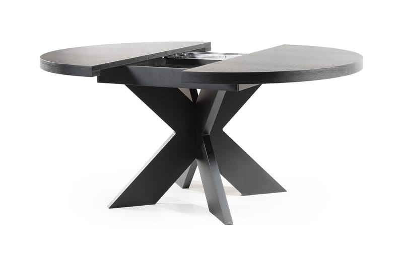 Telma Udvideligt Spisebord 120 cm Rundt - Sort - Spisebord og køkkenbord