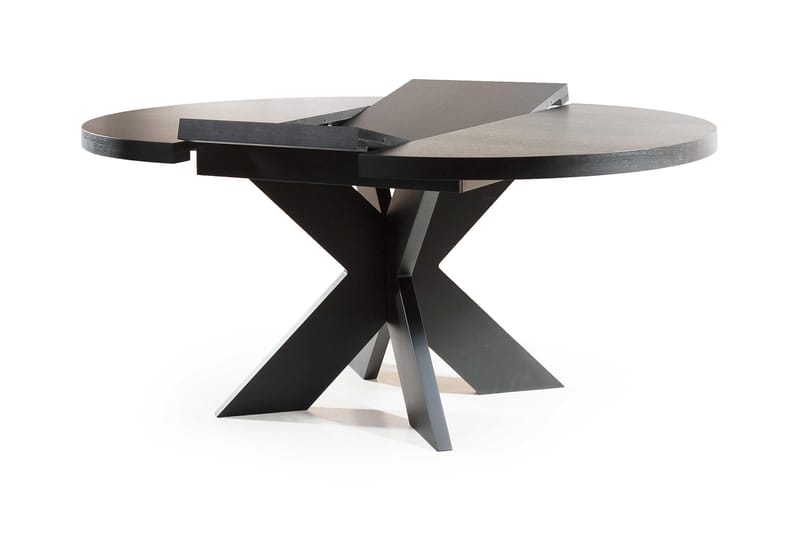 Telma Udvideligt Spisebord 120 cm Rundt - Sort - Spisebord og køkkenbord