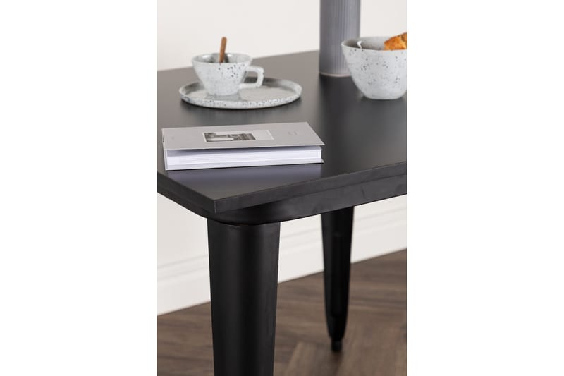 Tempe Lille Kvadratisk Spisebord 80 cm med Metaludseende - Sort - Møbler - Borde - Spisebord og køkkenbord