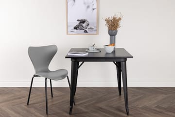 Tempe Lille Kvadratisk Spisebord 80 cm med Metaludseende - Sort - Møbler - Borde - Spisebord og køkkenbord