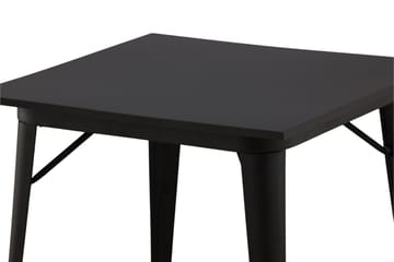 Tempe Lille Kvadratisk Spisebord 80 cm med Metaludseende - Sort - Møbler - Borde - Spisebord og køkkenbord
