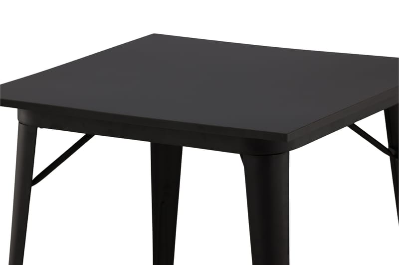 Tempe Lille Kvadratisk Spisebord 80 cm med Metaludseende - Sort - Møbler - Borde - Spisebord og køkkenbord