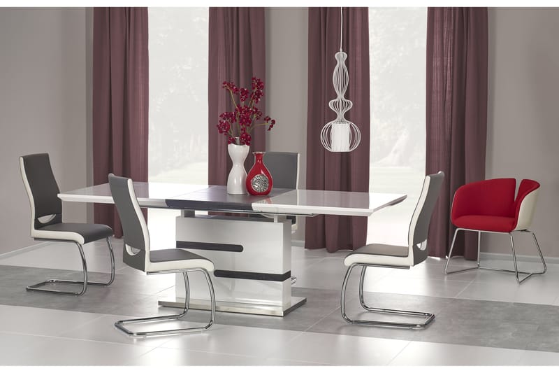Tengalia Udvideligt Spisebord 160 cm - Hvid/Grå - Spisebord og køkkenbord