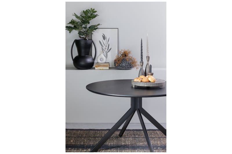 Tero Spisebord 120 cm Rund - Sort - Spisebord og køkkenbord