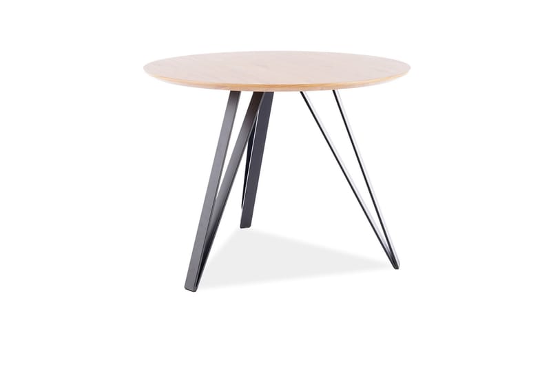 Thaleia Spisebord 100 cm Rundt - Eg/Mat sort - Møbler - Borde - Spisebord og køkkenbord