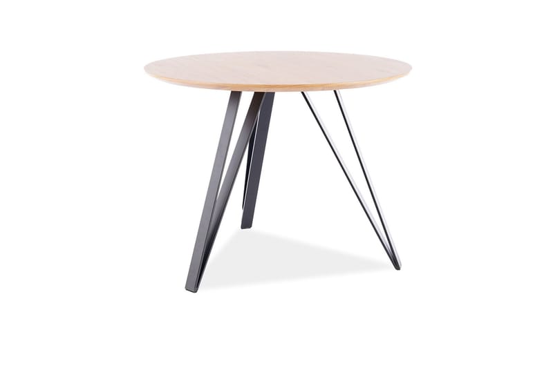 Thaleia Spisebord 100 cm Rundt - Eg/Mat sort - Møbler - Borde - Spisebord og køkkenbord