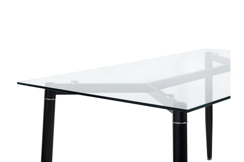 Totham Spisebord 150 cm - Glas/Sort - Spisebord og køkkenbord