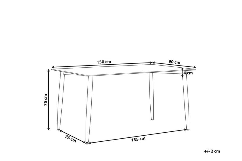 Totham Spisebord 150 cm - Glas/Sort - Spisebord og køkkenbord