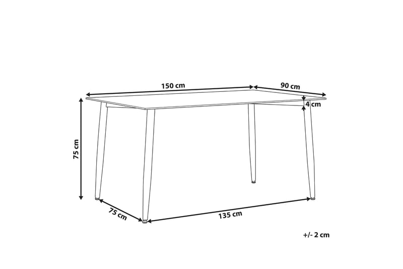 Totham Spisebord 150 cm - Glas/Sort - Spisebord og køkkenbord