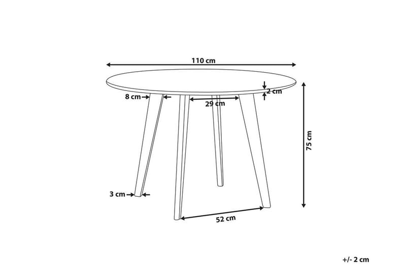 Trayson Spisebord 110 cm - Grå - Spisebord og køkkenbord