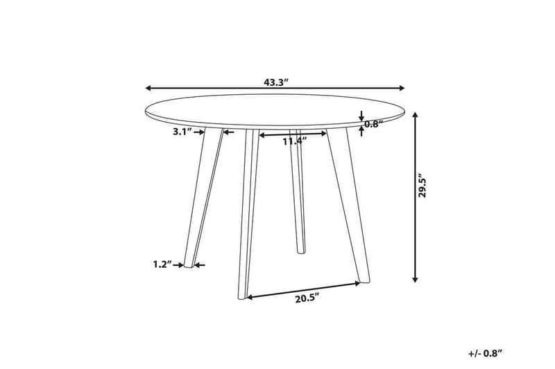 Trayson Spisebord 110 cm - Grå - Spisebord og køkkenbord