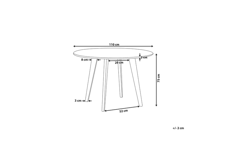 Trayson Spisebord 110 cm - Grå - Spisebord og køkkenbord