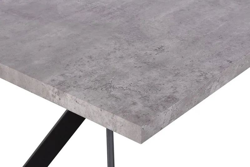 Trimboli Rektangulært Spisebord 160 cm i Træ og Metal med Betonudseende - Grå - Møbler - Borde - Spisebord og køkkenbord