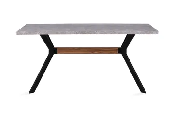 Trimboli Rektangulært Spisebord 160 cm i Træ og Metal med Betonudseende - Grå - Møbler - Borde - Spisebord og køkkenbord
