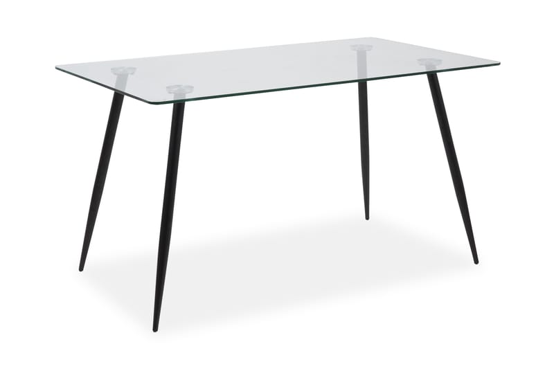 Tyrone Spisebord 140 cm - Glas/Sort - Spisebord og køkkenbord
