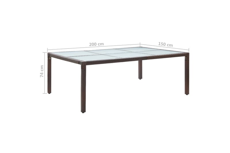 Udendørs Spisebord 200x150x74 cm Polyrattan Brun - Møbler - Borde - Spisebord og køkkenbord